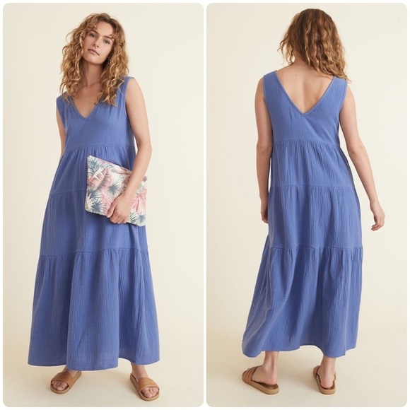 MARINE LAYER | Women’s Corinne Double Cloth Maxi Dress Size S - Picture 2 of 9